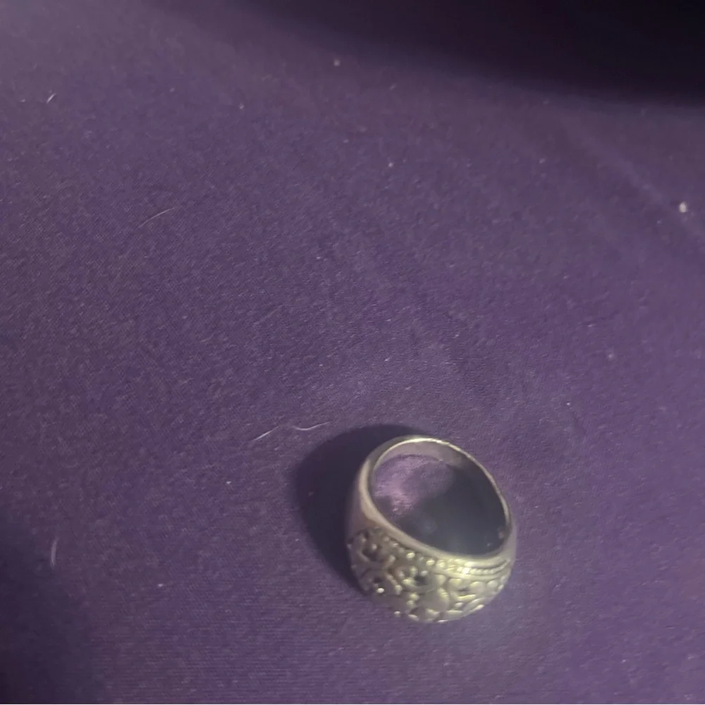 Sterling silver vintage Texture Dome Ring Size 6.5 - Picture 4 of 5